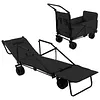 2-in-1 Wagons Carts Foldable 440lbs Capacity Folding Chair Cart with All-Terrain Wheels Beach Wagon for  Sports Garden Camping