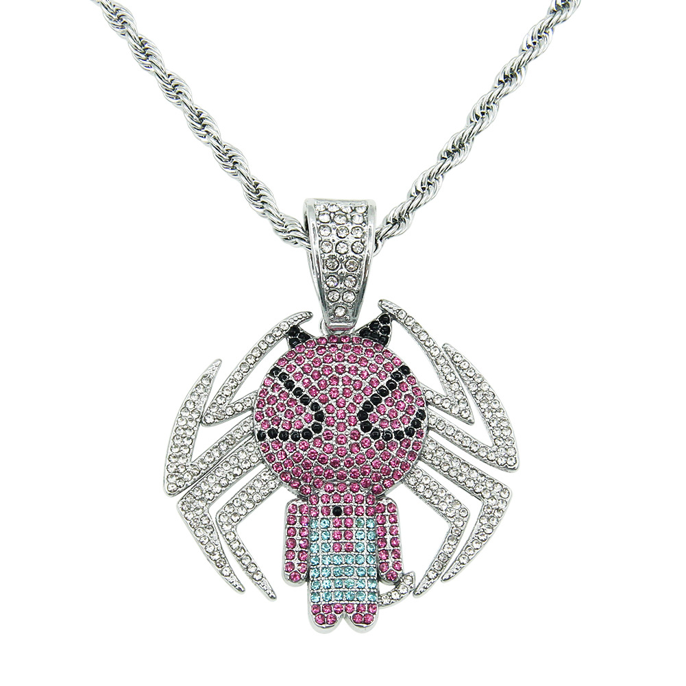 Sopula Hip Hop Diamond Spider Pendant Twist Necklace