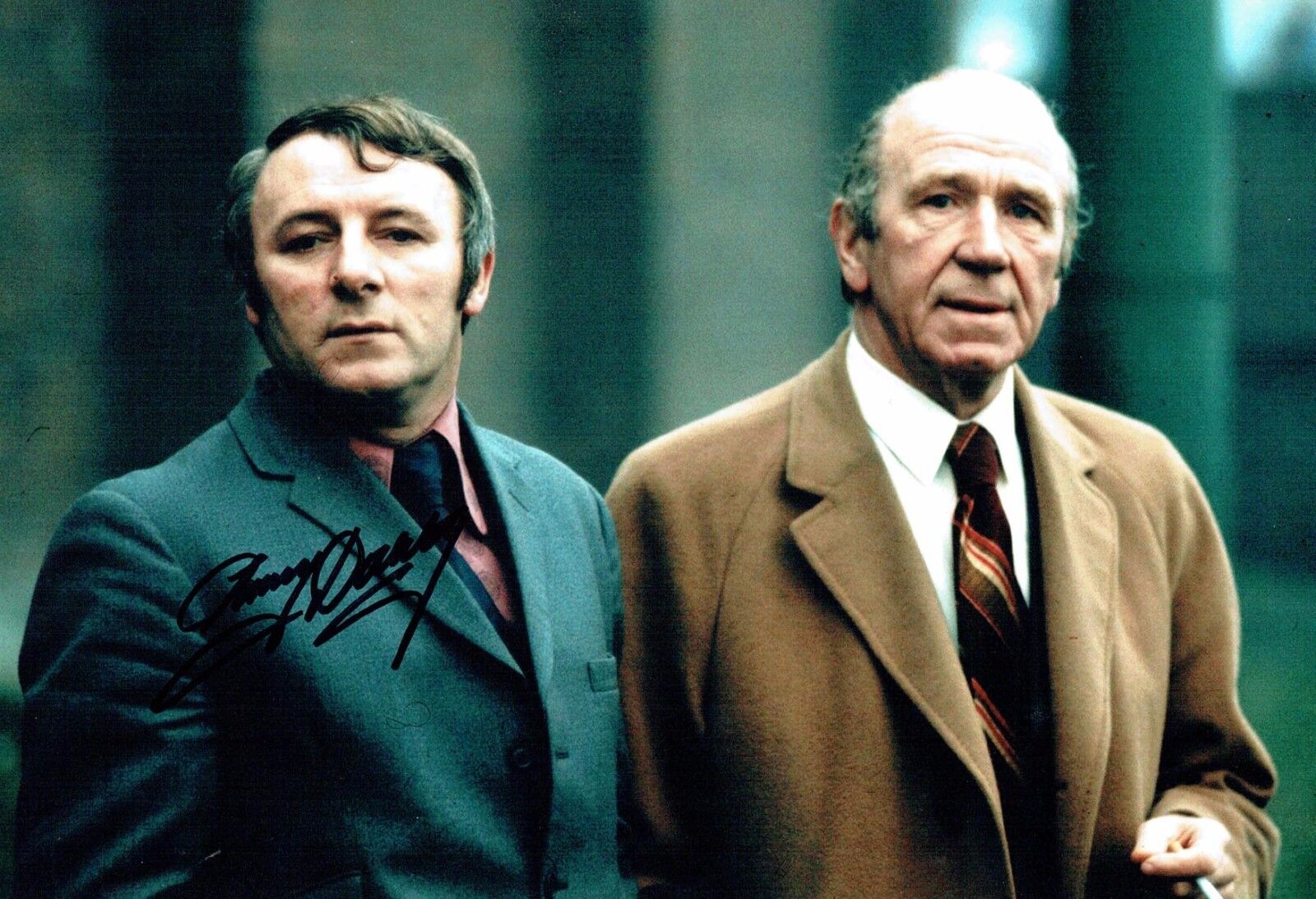 Tommy DOCHERTY SIGNED Autograph 12x8 Photo Poster painting with Sir Matt Busby AFTAL COA