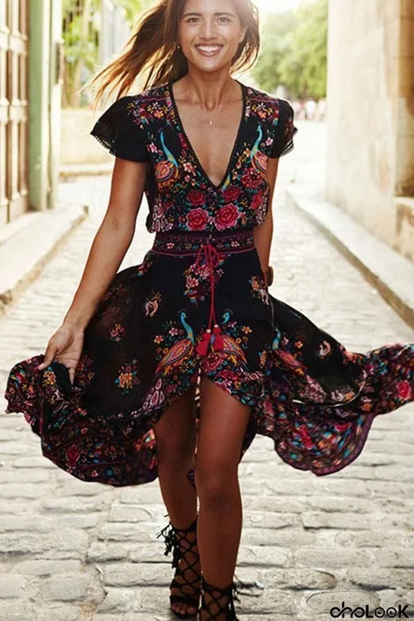Bohemian Printed Maxi Dress