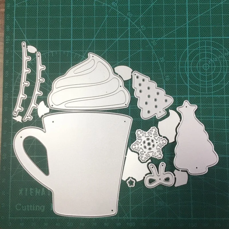 Christmas Cake Cup Metal Cutting Dies 2020 For DIY Scrapbooking Dies Embossing Die Cuts Craft Paper/photo Cards Stencils Dies