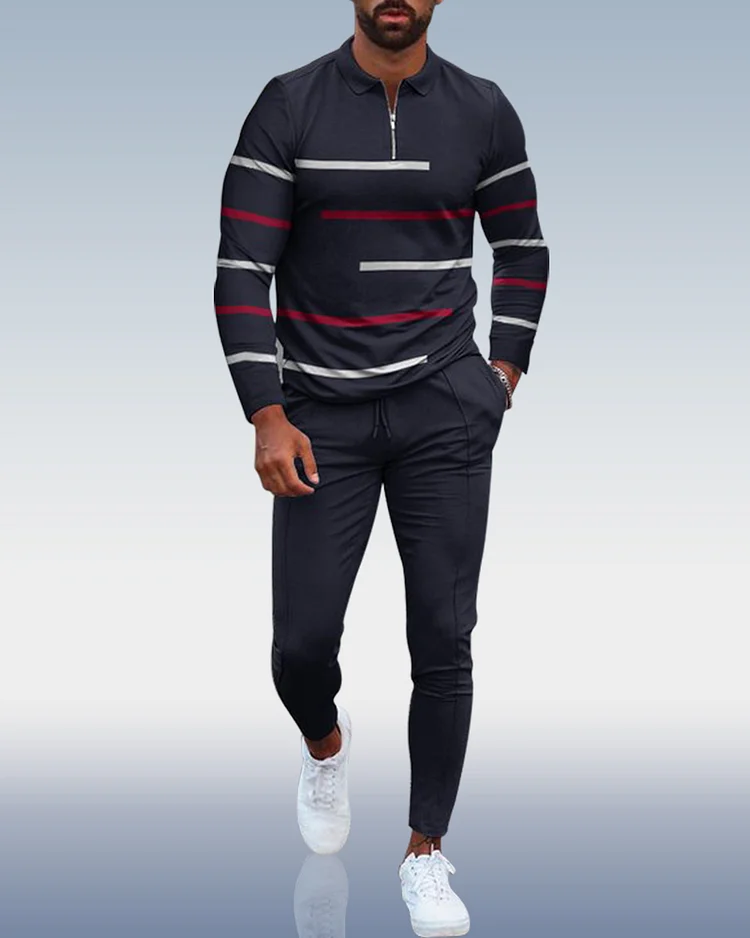 Men's Casual Personality Polo Suit 102