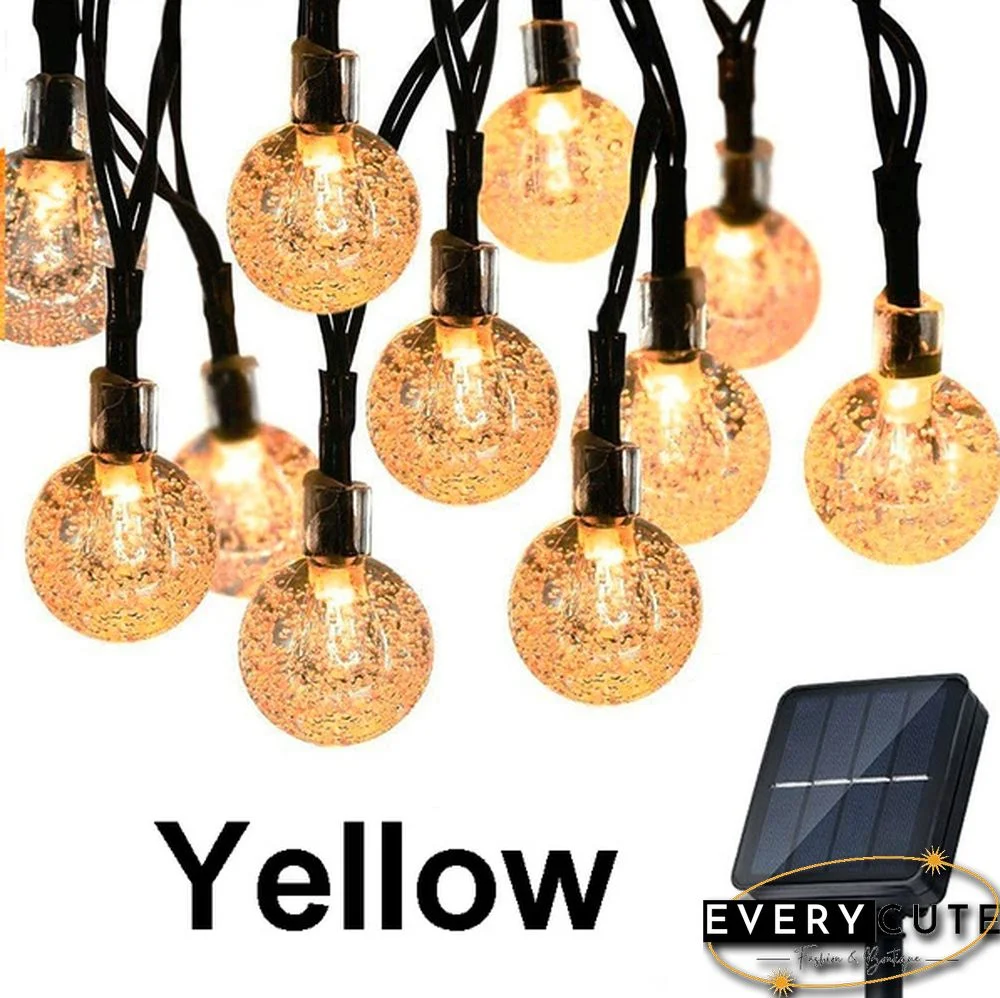 Solar String Lights Garden Outdoor String Lights Waterproof Crystal Ball Fairy Lights, Decoration Lighting for Home,Garden,Patio,Yard, Halloween,Christmas