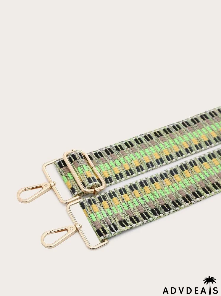 Colorblock Geometric Pattern Bag Strap