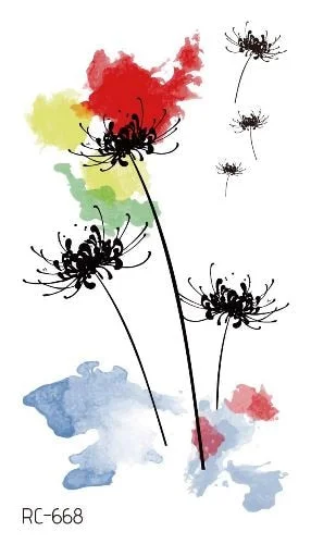 52 Kinds Watercolor Flora Lavender Waterproof Fake Tattoos Temporary Women Arm Chest Ankle Stickers Floral Body Art Tatto Flower