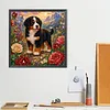 Diamond Painting -5D Full Round Drill Bernese Mountain Dog Puppy(40x40cm)
