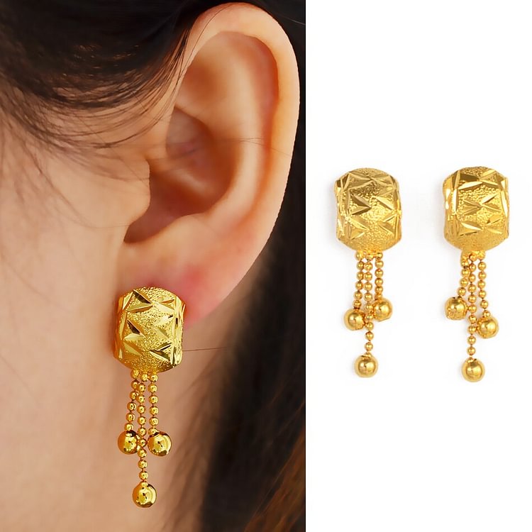 YOY-New Metal Earrings With Rund Ball for Women/Girls