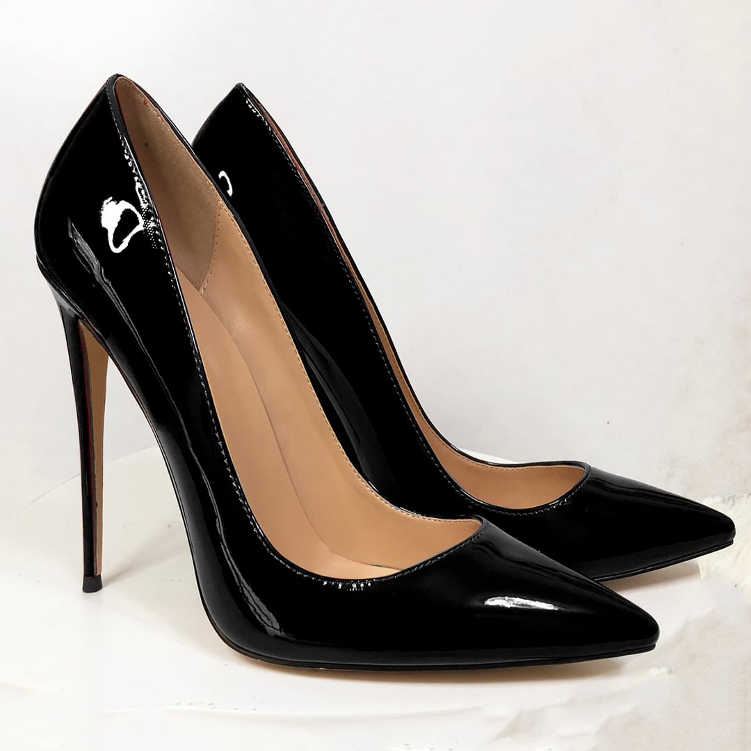 120mm Women's Party Wedding Pumps Patent High Heels Shoes-MERUMOTE