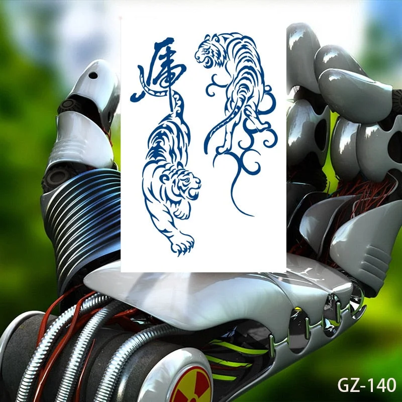 Temporary Tattoos Stickers Dragon Lion Monkey King Juice Ink Lasting Natural Men Womens Arm Body Chest Realistic Art Fake Tatoo