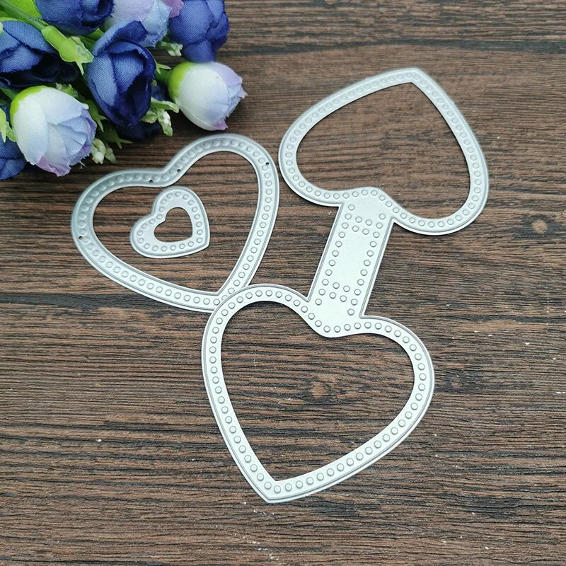 AOKEDIY Shaker Heart Paper Metal Cutting Dies Stencils For DIY Scrapbooking Decorative Embossing Handcraft Die Cutting Template