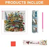 Piles de livres de fleurs 5D kits de peinture en diamant &agrave; perceuse carr&eacute;e compl&egrave;te DIY pour adultes d&eacute;butants d&eacute;coration int&eacute;rieure peintures de diamants 35x35cm