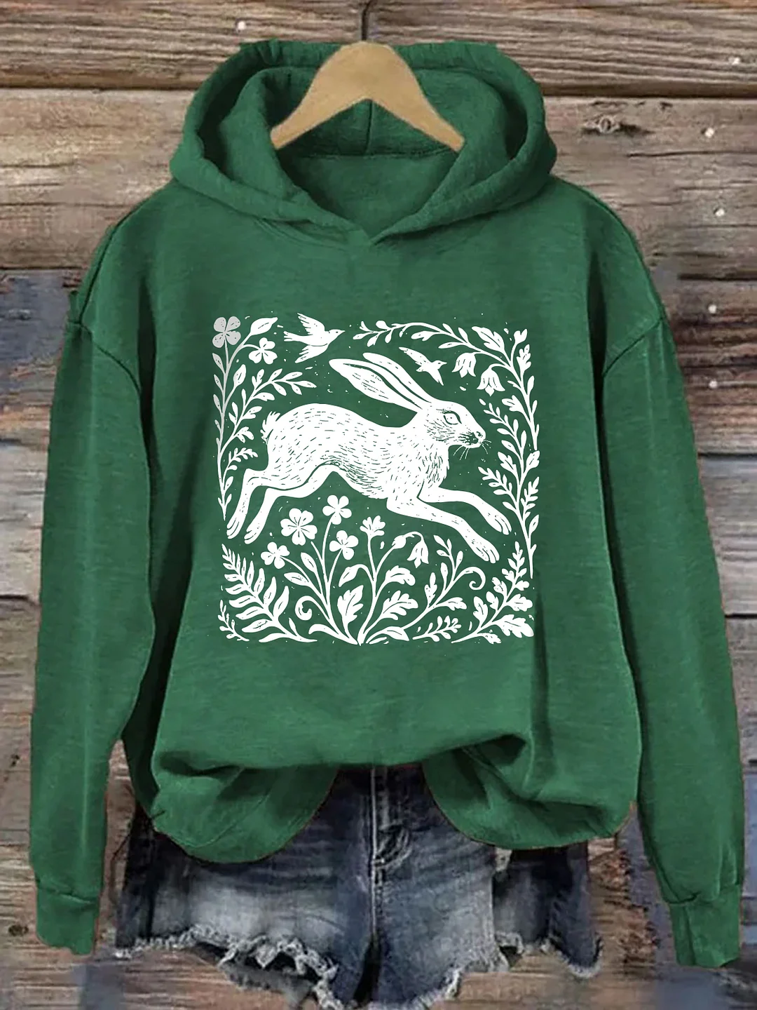 Wild Hare Linoprint Hoodie
