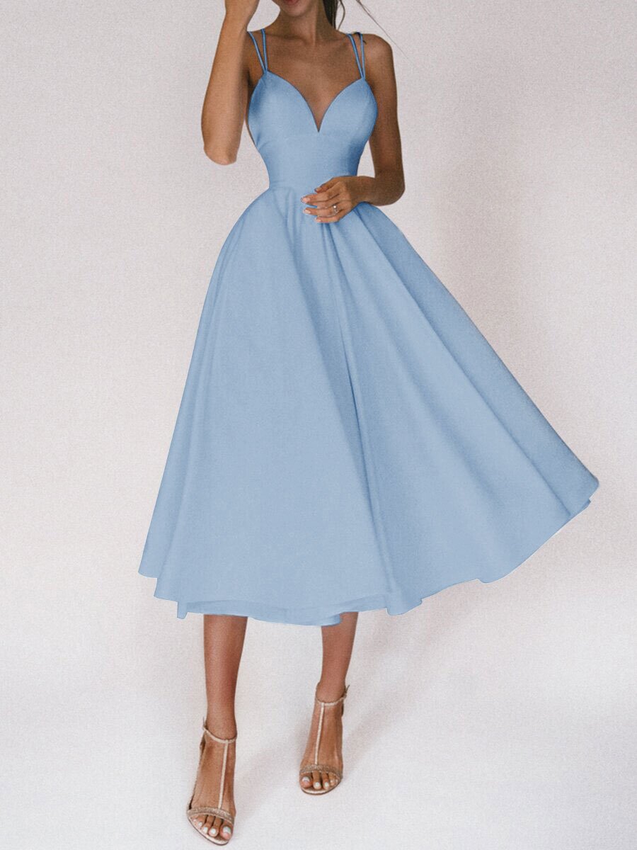 Mature Women Sexy V-neck Suspender Dress Summer Elegant A-Line Long Dresses