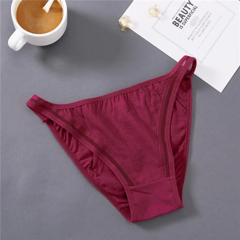 Sexy Lace Striped Panties Hollow Out Charming Panties Women Low Rise Sexy Lingerie Underwear Women Female Cotton Pantys