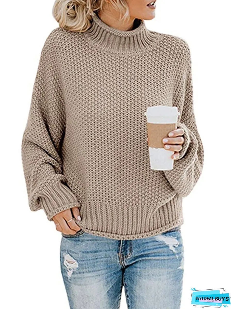 Turtleneck Dropped Shoulder Sweater