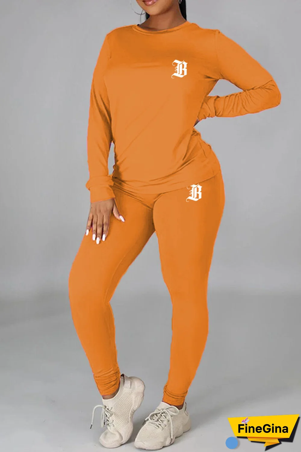 Burgundy Casual Print Patchwork O Neck Long Sleeve Two Pieces