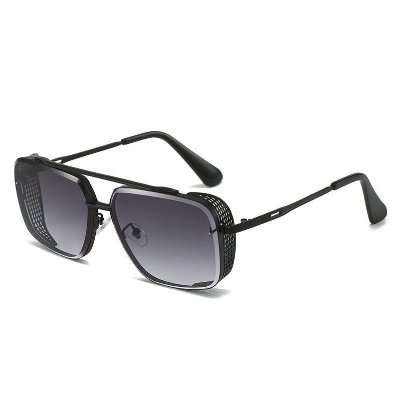 Mature Women & Men Gradient A Wire Fence Edge Retro Sunglasses