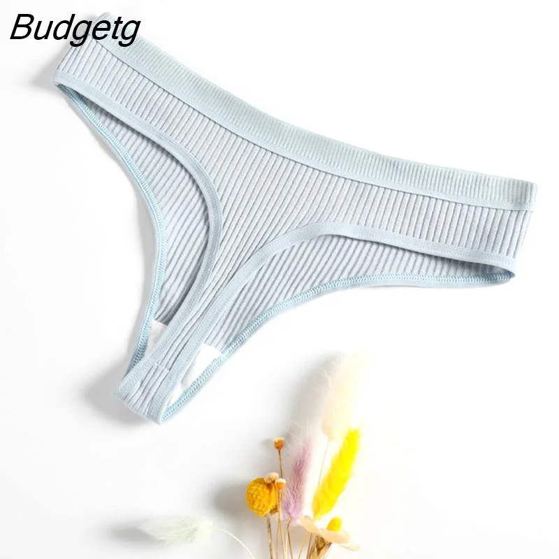 Budgetg G-string Panties Cotton Women's Underwear Sexy Panties Female Underpants Thong Solid Color Pantys Lingerie M-XL Design