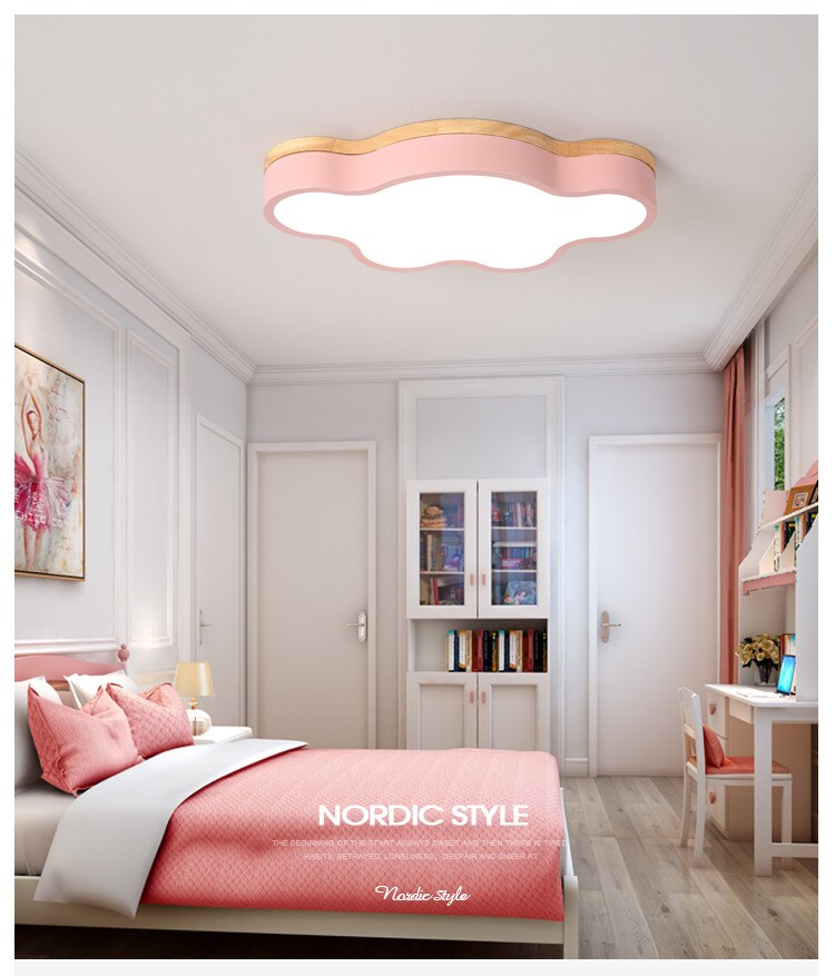 Modern LED Ceiling Light Indoor Lamp Wood Color Cloud Metal Kitchen ...