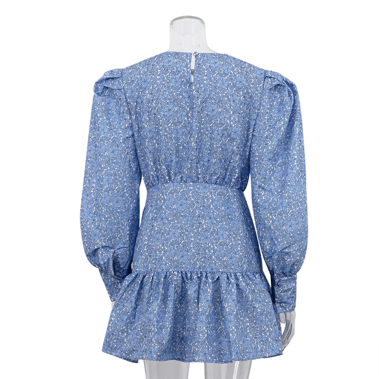 Ootddress Casual Printed Long Sleeve Pleated Skirts For Women Patchwork Elegant Party Fashion Dress Pleated Slim Y2k Mini Dress 2025
