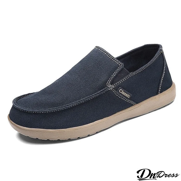 Men's Low Top Slip-On Breathable Plain Canvas Shoes