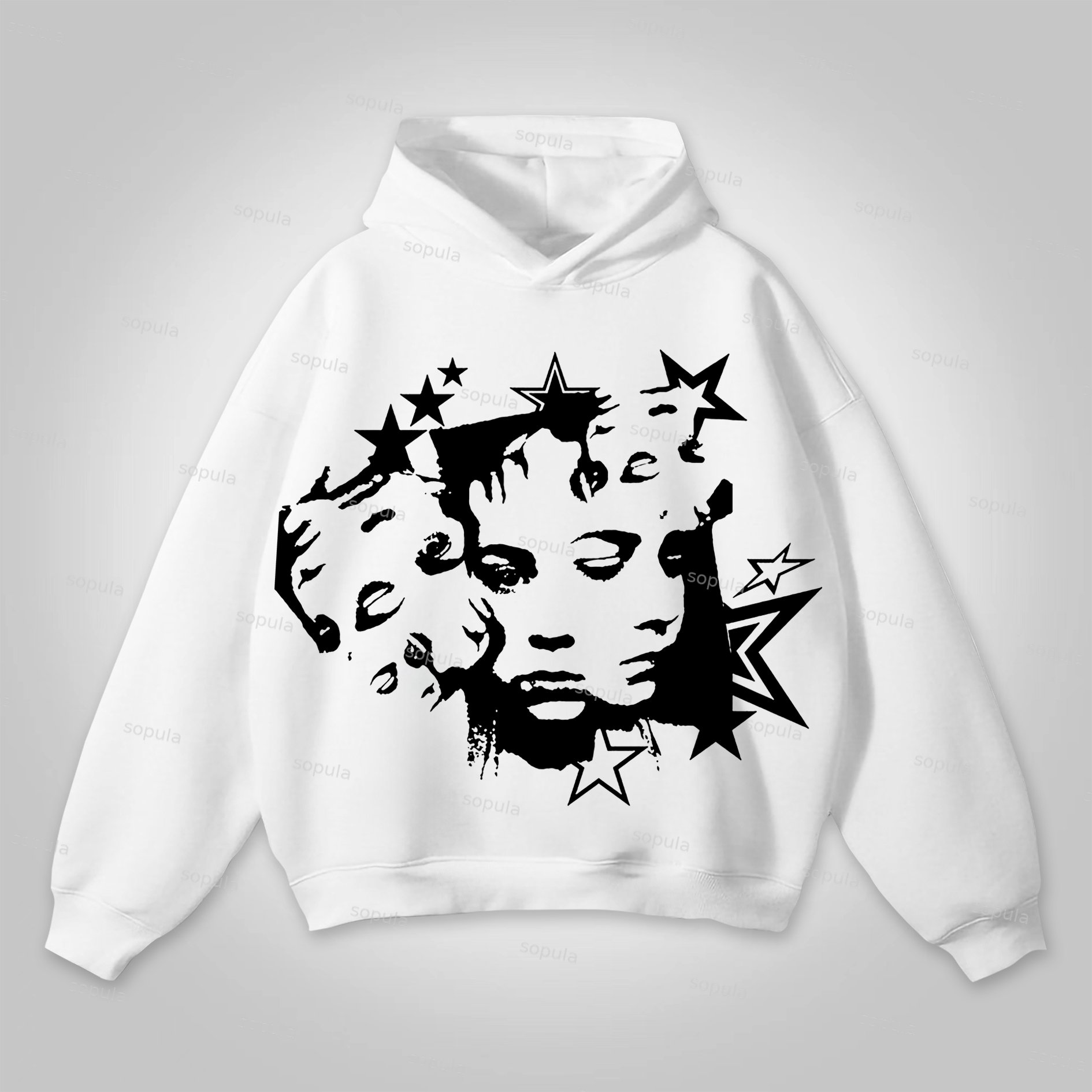 Sopula Vintage Portrait Graphic Print Hoodie - Sopula｜Premium Graphic Tees & Graphic Clothing