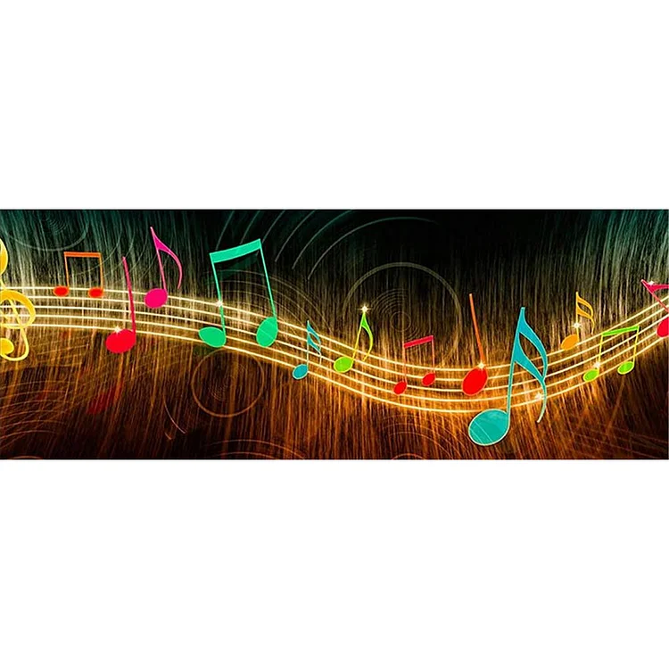 Music Note Abstract - Full Round Drill Diamond Painting - 80x30cm(Canvas)