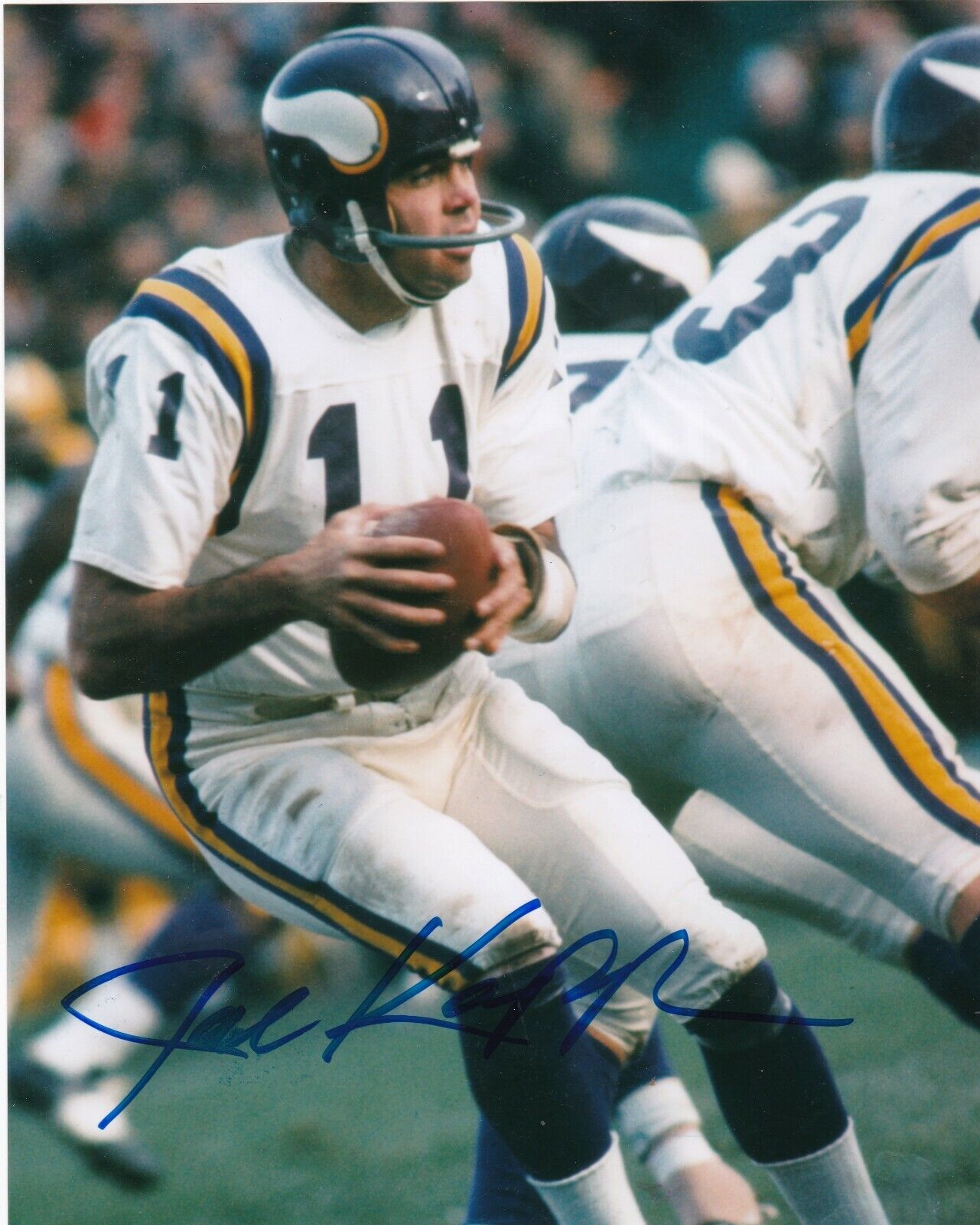 JOE KAPP MINNESOTA VIKINGS ACTION SIGNED 8x10 Photo Poster painting