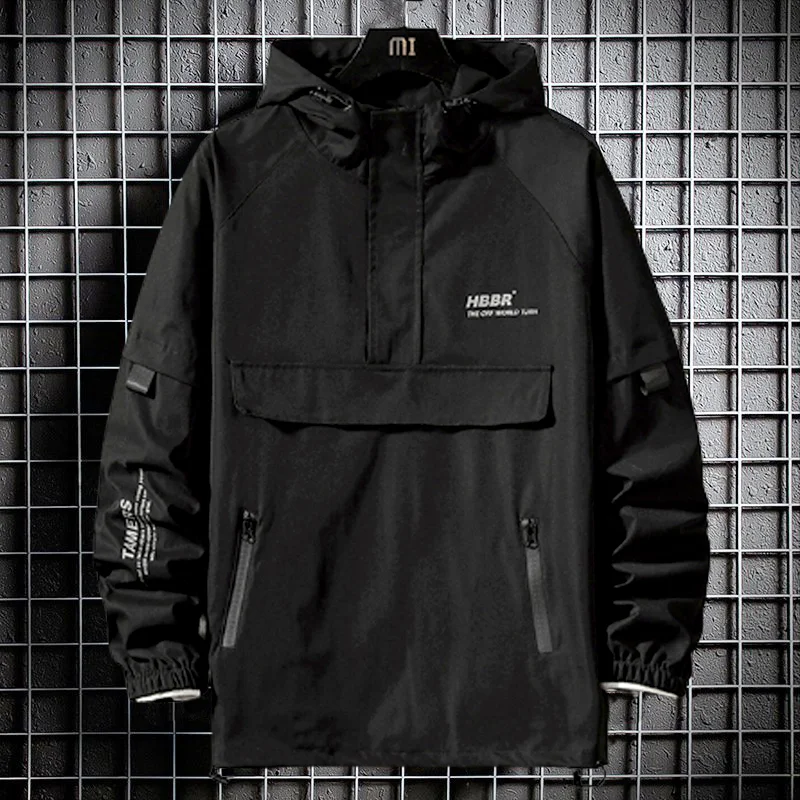 Casual Pullover Half-zipper Hooded Jacket Techwear Shop
