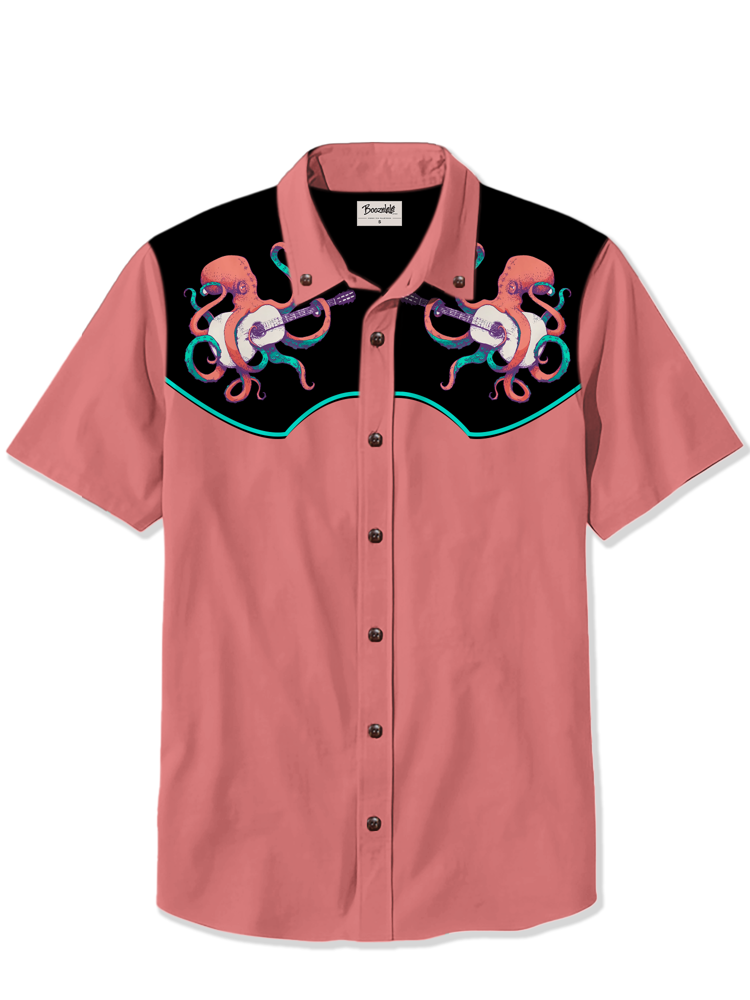 Retro Octopus Playing Guitar - 100% Cotton Shirt