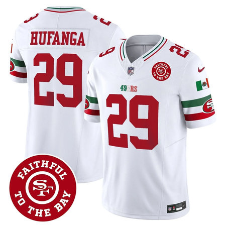 Youth San Francisco 49ers #29 Talanoa Hufanga White Mexico Faithful To The Bay Patch Vapor F.U.S.E. Limited Jersey