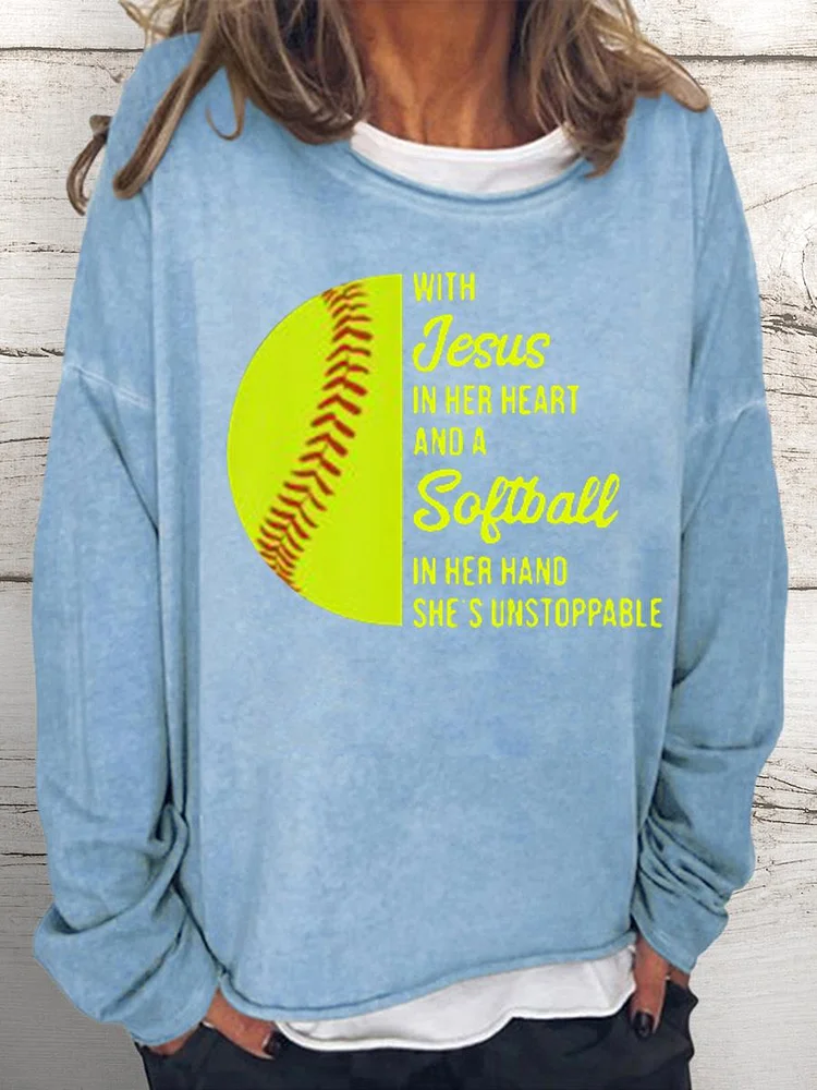 Softball Women Loose Sweatshirt-Annaletters