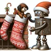 (50*50cm)Christmas Robot Dog - Full Round Drill Diamond Painting