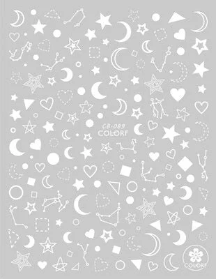 3D Nail Art Sticker Decoration Shadow Moon DIY Sticker Decals Tips Manicure Design Constellation Stars Adhesive Sticker for Nail