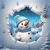 Winter Snowman-11CT Stamped Cross Stitch 40*40cm/15.75*15.75in tapestrymarket