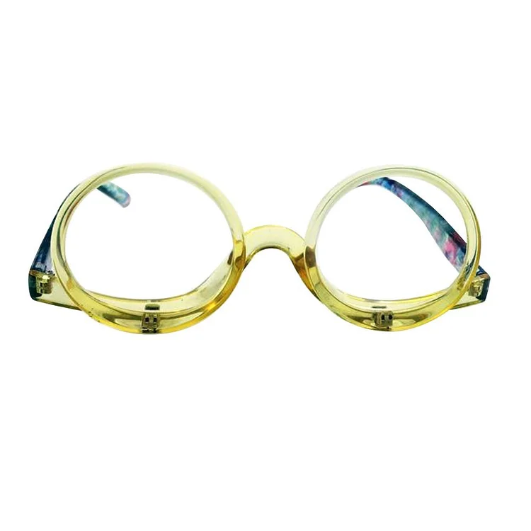New Rotating Magnifying Makeup Reading Glasses For Women Folding Clamshell Cosmetic Presbyopic Glasses For Elder Unisex