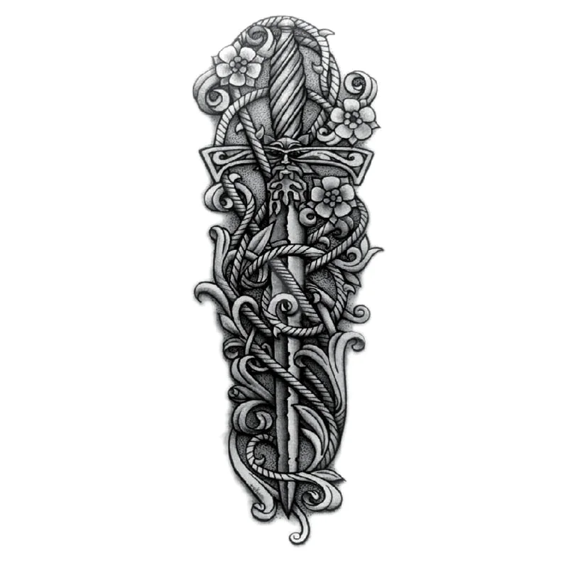 Body Art Arm Fake Sleeve Tattoos For Men Waterproof Wolf Tiger Chinese Dragon Sticker Temporary Fox Tattoo Waterproof Sleeves 303