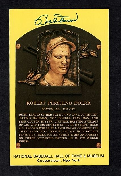 BOBBY DOERR-BOSTON RED SOX AUTOGRAPHED HOF Photo Poster painting-NM