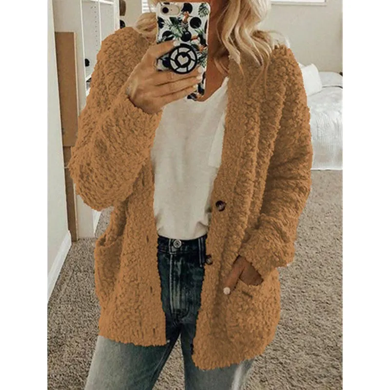 Uveng Uveng Wish 2025 Autumn And Winter Explosion Women's Fashion Casual Sweater Coat Size Coat