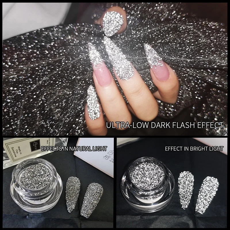 1Box Reflective Glitter Powder For Nails Iridescent Flakes Sequins Pigment Dust Manicures Decoration Chrome Pigment Polish Gel-Nail Inspo