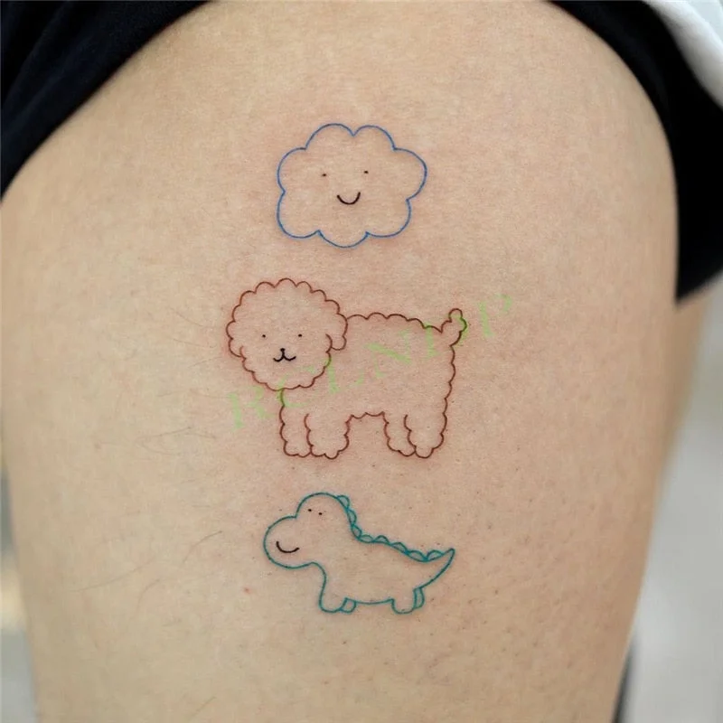 Waterproof Temporary Tattoo Sticker Cute yellow rabbit cartoonTatto Flash Tatoo Fake Tattoos for Kids Men Women