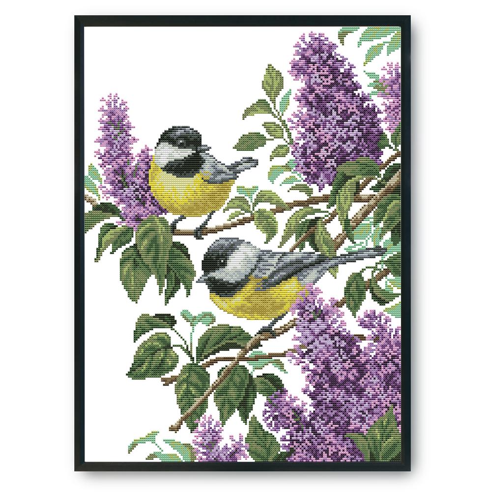 

Two little birds - 14CT Stamped Cross Stitch - 46*37cm, 501 Original