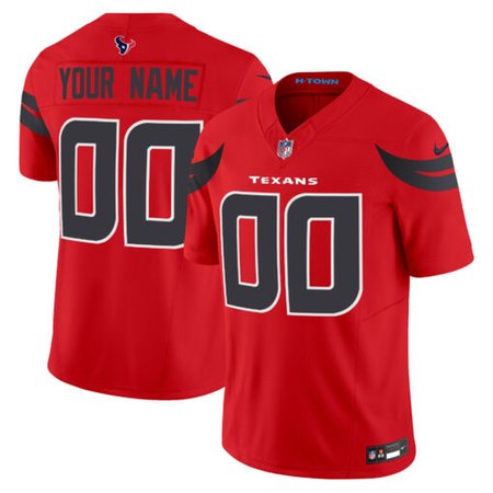 Men's  Custom Red Houston Texans Vapor F.U.S.E. Limited Jersey