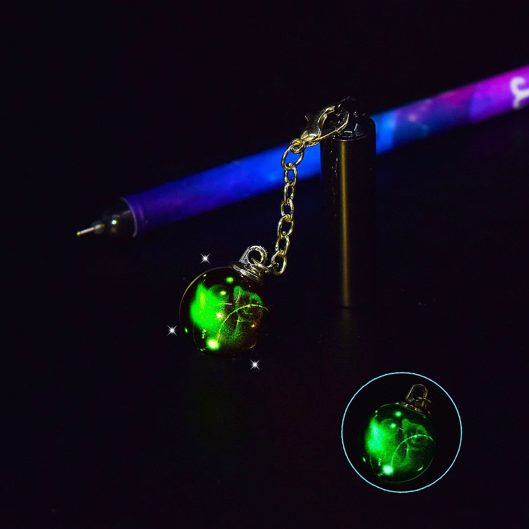 1 PCS Stationery Constellation Noctilucent Pendant Black Student Neutral Cute Kawaii Signature Lovely Pendant Gel Pen