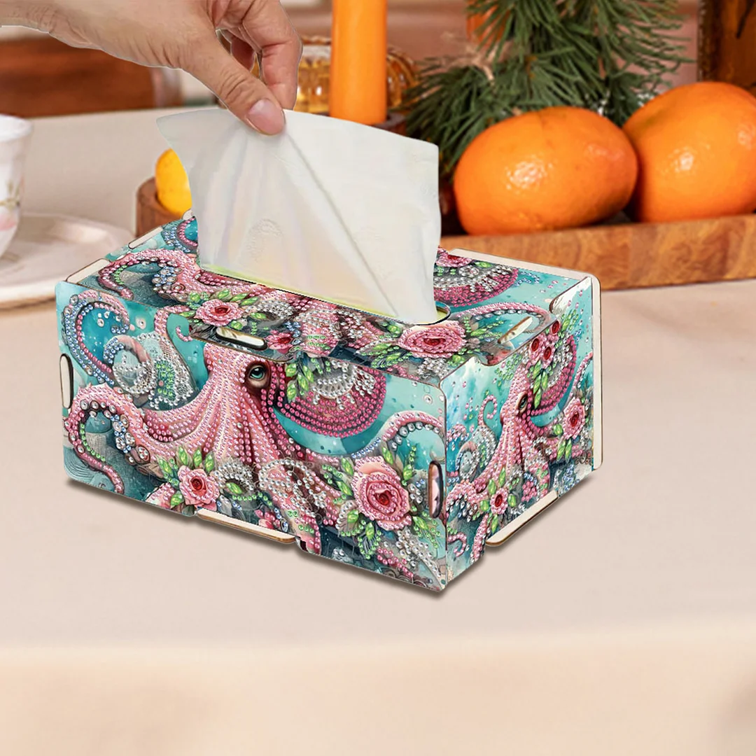 Octopus DIY Diamond Art Paper Towel Holder for Home and Office Decoration