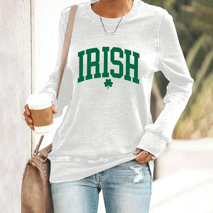 VChics Women's St. Patrick's Day Irish Print Sweatshirt