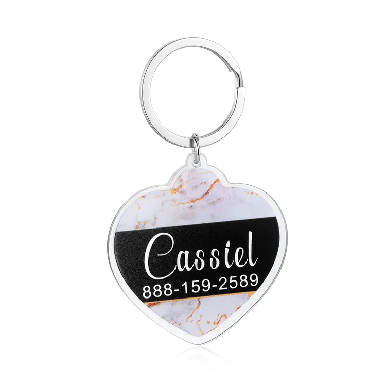Personalized Heart Dog Tag Custom Name Pet ID Tag