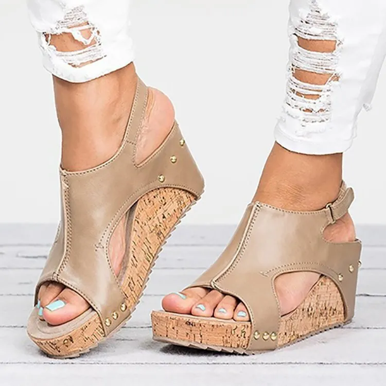2020 Women's Sandals Summer Fish mouth Buckle high 2020 quality Comfortable Sandals Fashion Thick bottom Wedge heel Beach Shoes