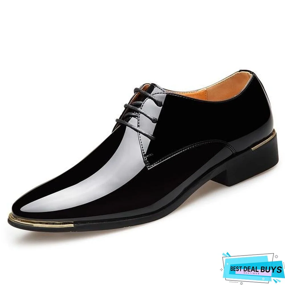 Newly Men's Quality Patent Leather Shoes White Wedding Business Shoes