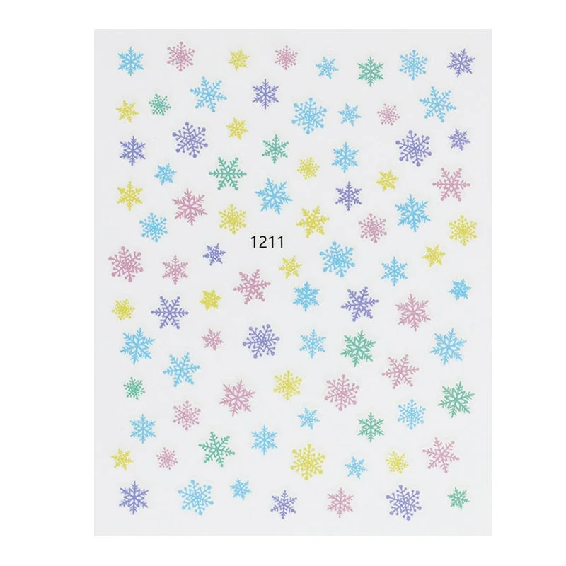 Christmas Nail Art Stickers Decals, Self-adhesive Stickers for Nails Santa Claus Snowflake Snowman for Christams Nail Decoration-Nail Inspo